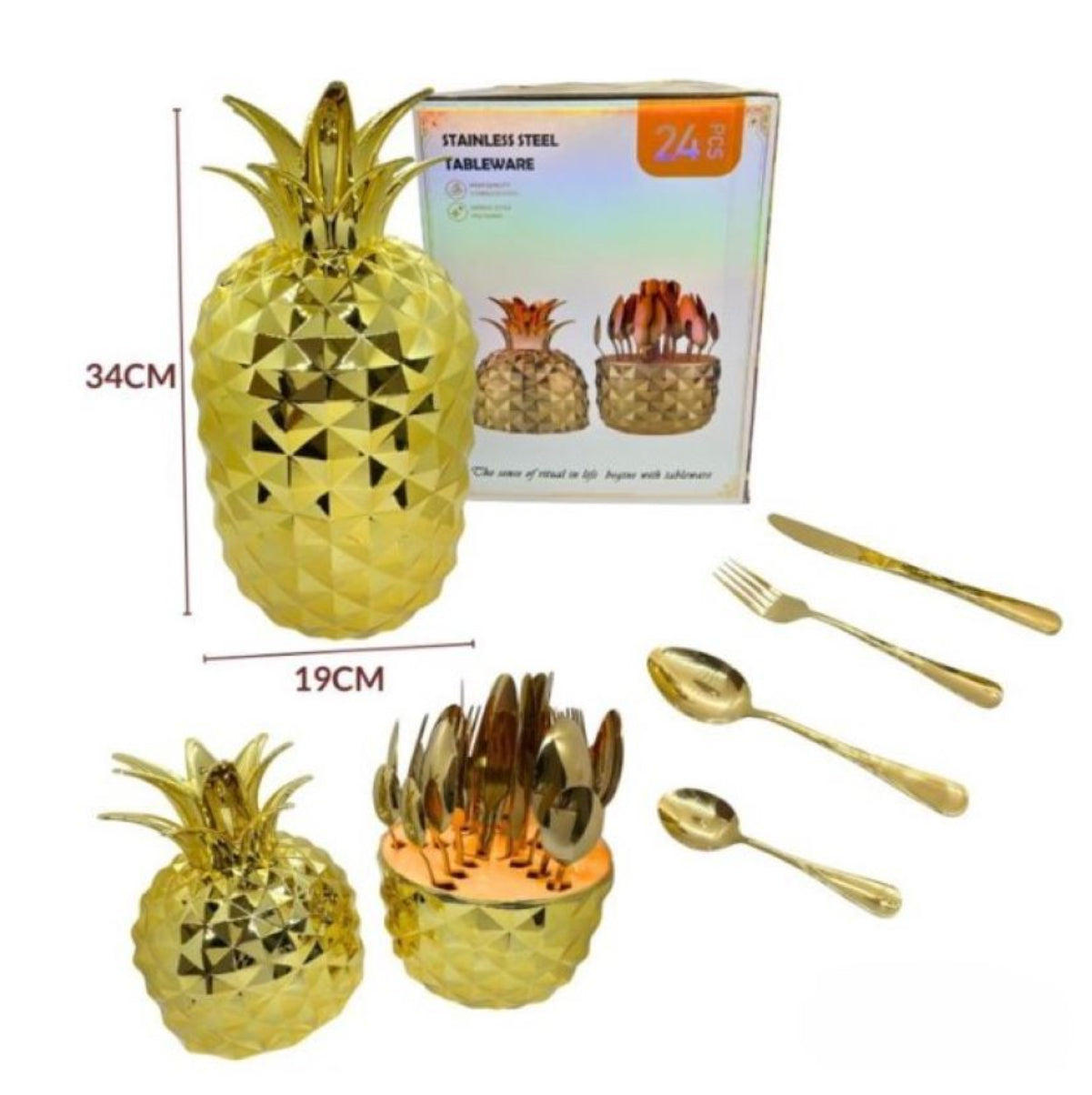 Juego Cubiertos De 24 Piezas Base PIÑA