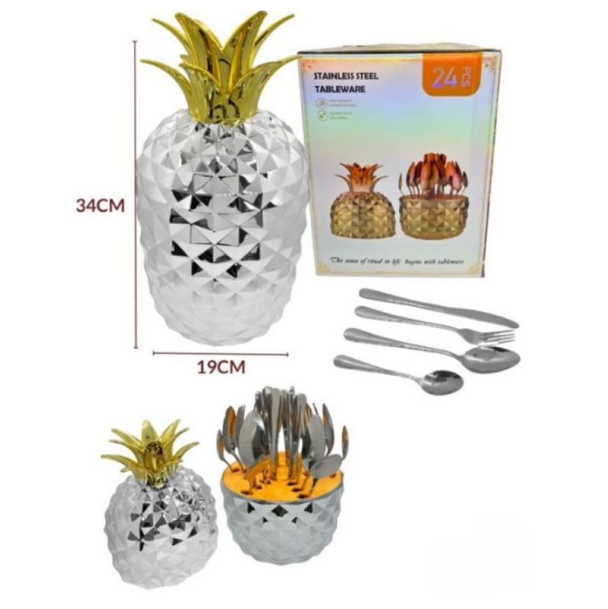 Juego Cubiertos De 24 Piezas Base PIÑA